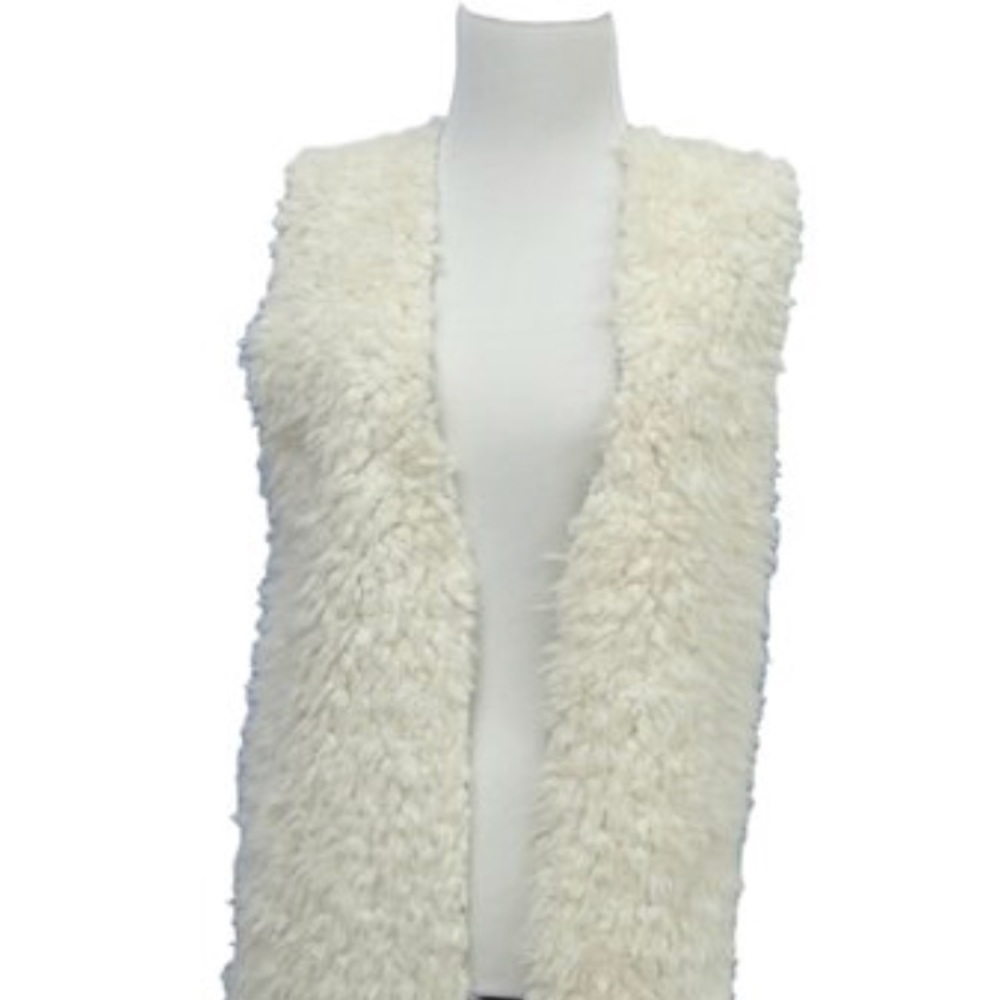 California cotton long shearling vest